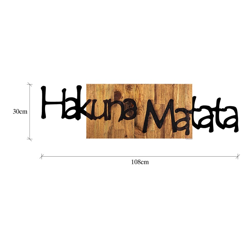 Wallxpert Decorative Wooden Wall Accessory Hakuna Matata 4 Black
Light Walnut