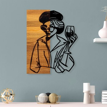 Decorative Wooden Wall Accessory Woman 2 Black
Light Walnut
