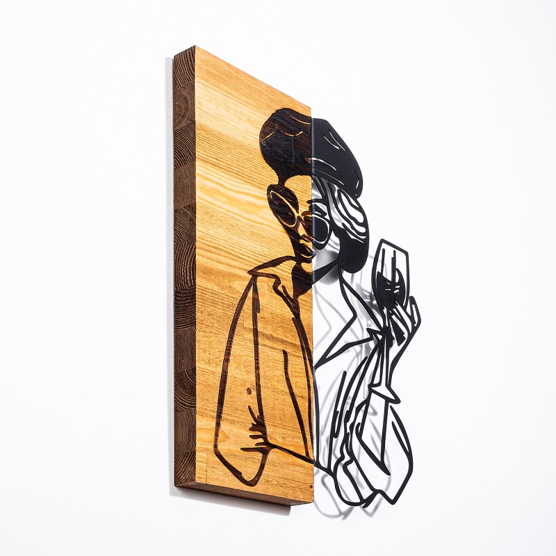 Wallxpert Decorative Wooden Wall Accessory Woman 2 Black
Light Walnut