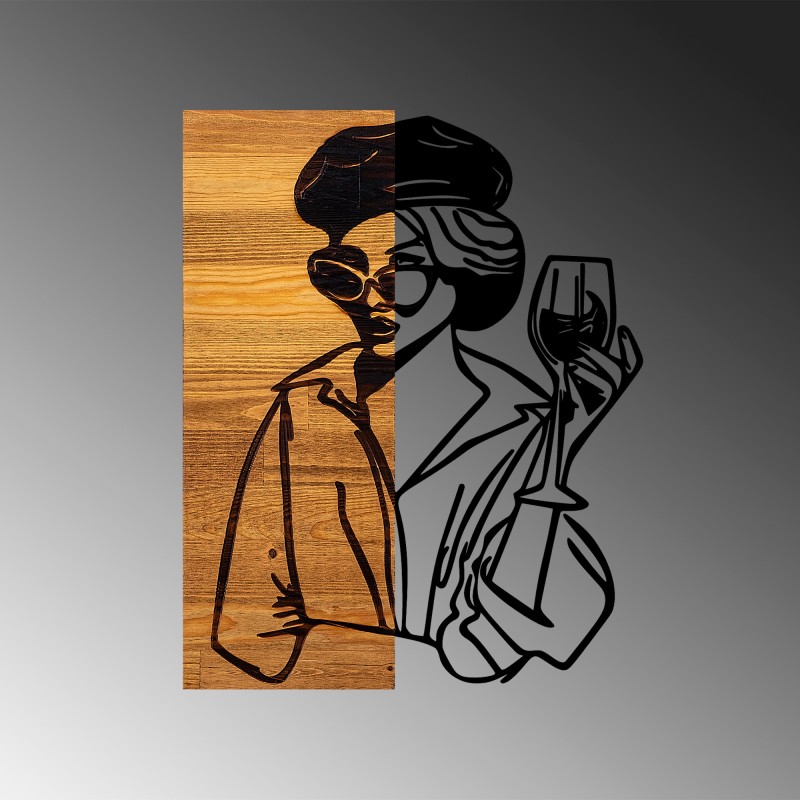 Wallxpert Decorative Wooden Wall Accessory Woman 2 Black
Light Walnut