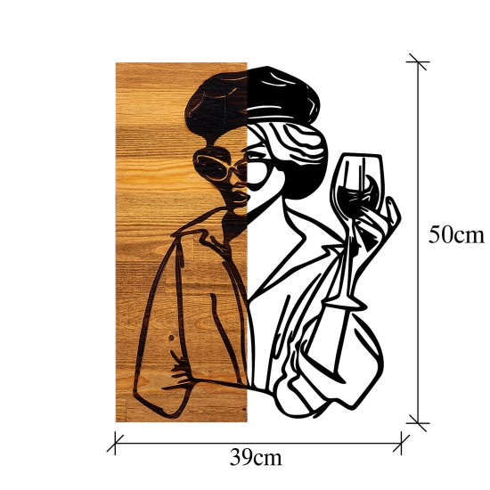 Wallxpert Decorative Wooden Wall Accessory Woman 2 Black
Light Walnut