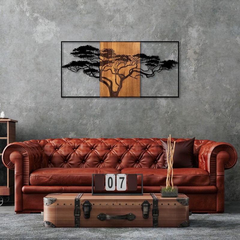 Wallxpert Decorative Wooden Wall Accessory Acacia Tree - 328 Black
Walnut