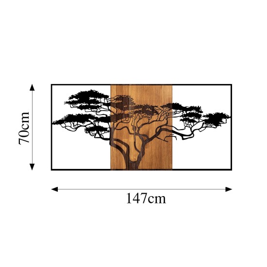 Wallxpert Decorative Wooden Wall Accessory Acacia Tree - 328 Black
Walnut