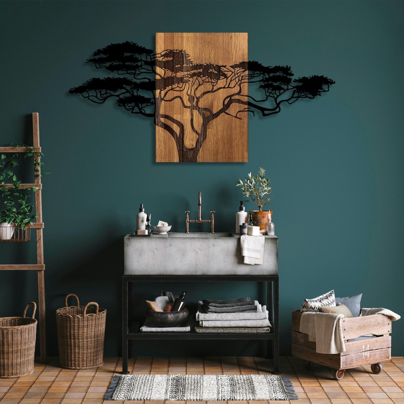 Wallxpert Decorative Wooden Wall Accessory Acacia Tree - 329 Black
Walnut
