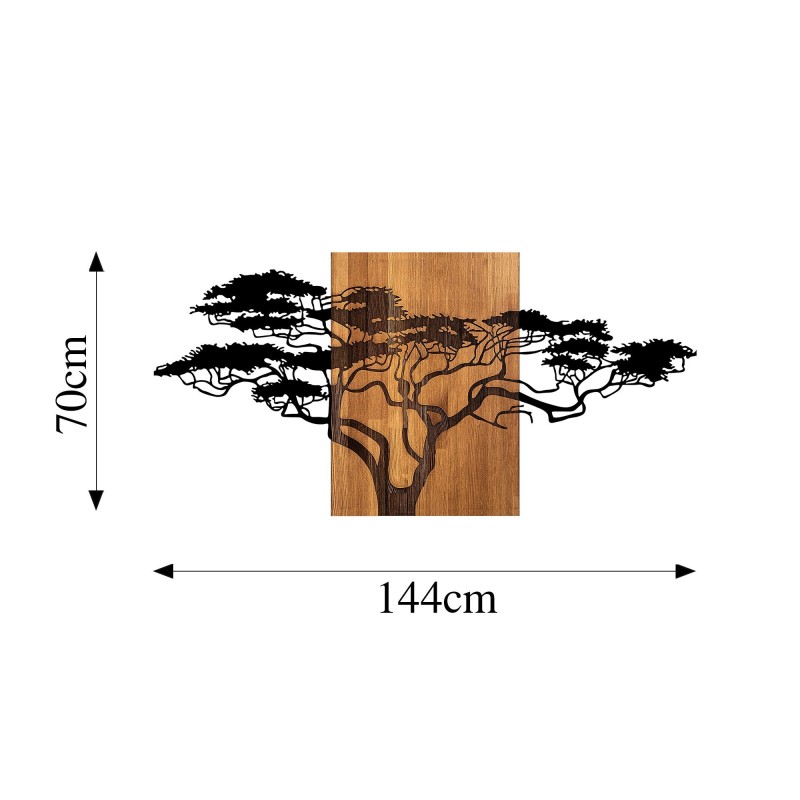 Wallxpert Decorative Wooden Wall Accessory Acacia Tree - 329 Black
Walnut