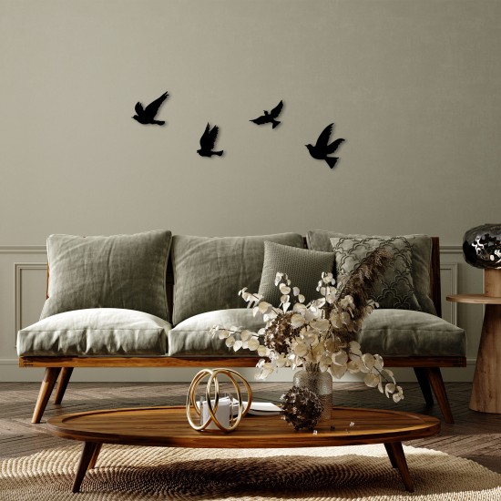 Decorative Metal Wall Accessory Pigeons - 289 Black Decorative Metal Wall Accessory Pigeons - 289 Black