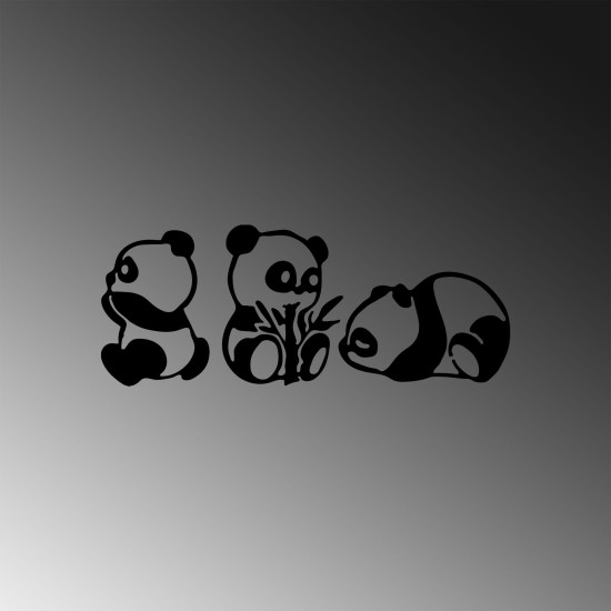 Decorative Metal Wall Accessory Pandas - 298 Black Decorative Metal Wall Accessory Pandas - 298 Black