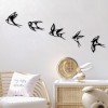 Wallxpert Decorative Metal Wall Accessory Swallows - 303 Black