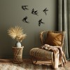 Wallxpert Decorative Metal Wall Accessory Swallows - 303 Black