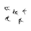 Wallxpert Decorative Metal Wall Accessory Swallows - 303 Black