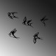 Wallxpert Decorative Metal Wall Accessory Swallows - 303 Black