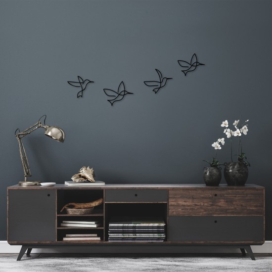 Decorative Metal Wall Accessory Birds - 304 Black Decorative Metal Wall Accessory Birds - 304 Black