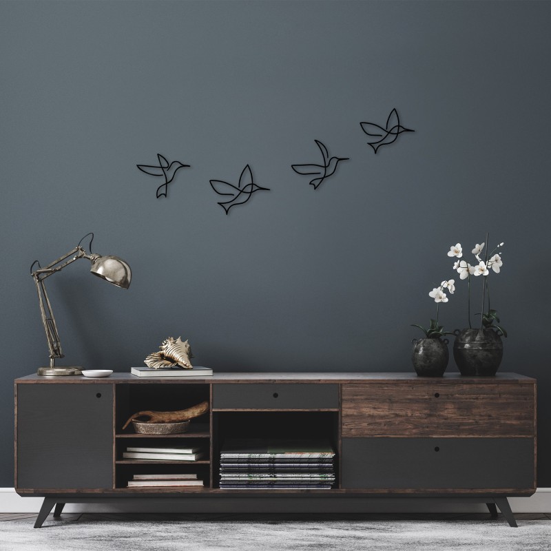Decorative Metal Wall Accessory Birds - 304 Black