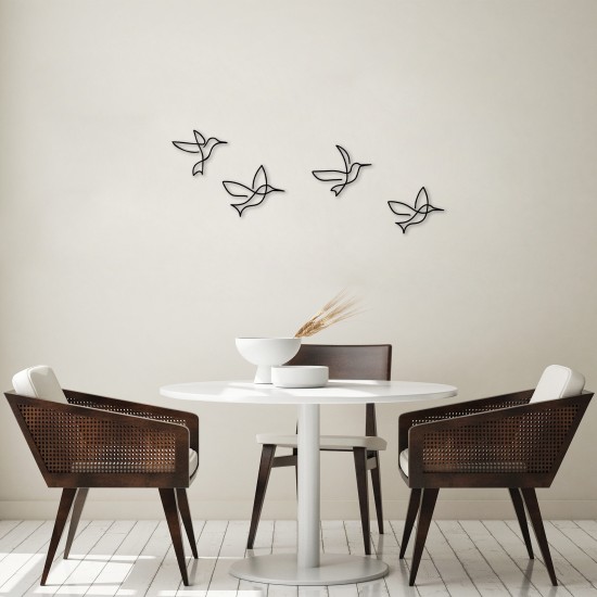 Decorative Metal Wall Accessory Birds - 304 Black Decorative Metal Wall Accessory Birds - 304 Black