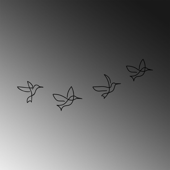Decorative Metal Wall Accessory Birds - 304 Black Decorative Metal Wall Accessory Birds - 304 Black