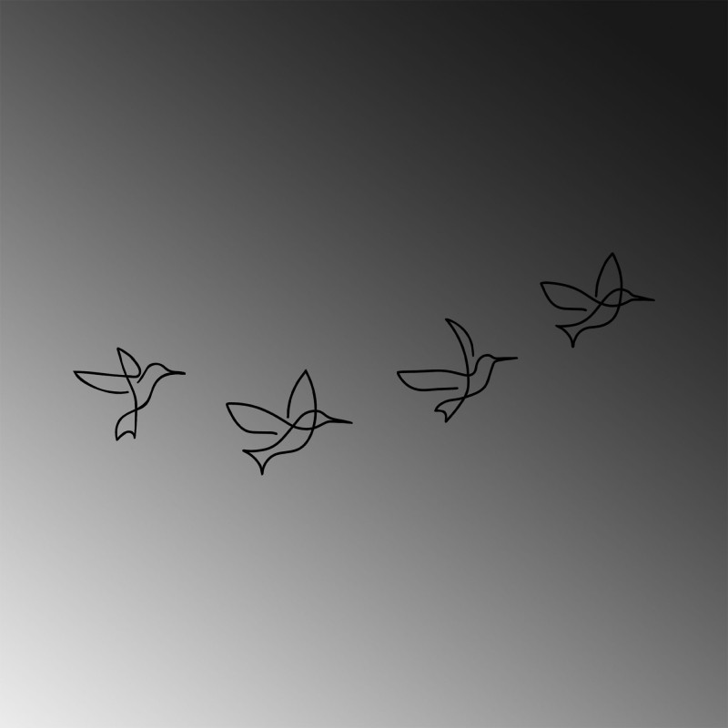 Decorative Metal Wall Accessory Birds - 304 Black