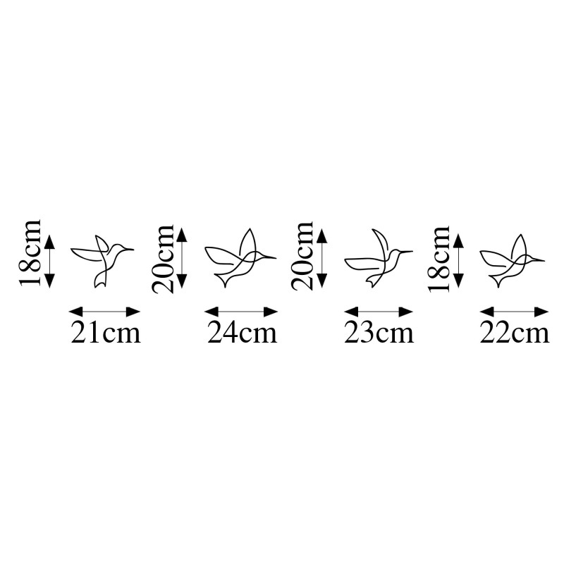 Decorative Metal Wall Accessory Birds - 304 Black