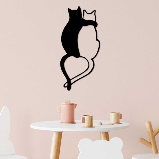 Decorative Metal Wall Accessory Love Cats - 478 Black Wallxpert Decorative Metal Wall Accessory Love Cats - 478 Black