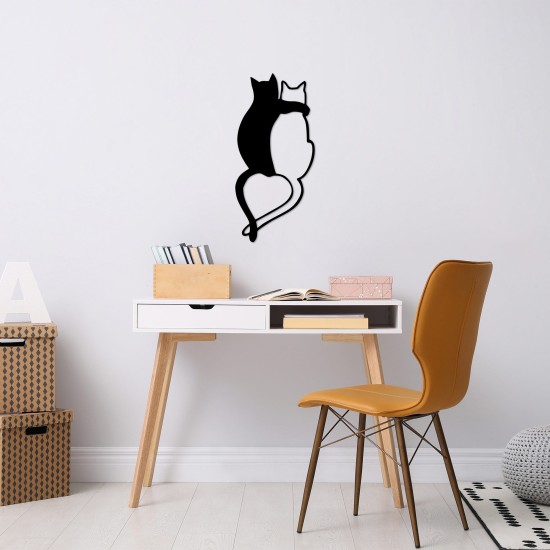 Decorative Metal Wall Accessory Love Cats - 478 Black Wallxpert Decorative Metal Wall Accessory Love Cats - 478 Black