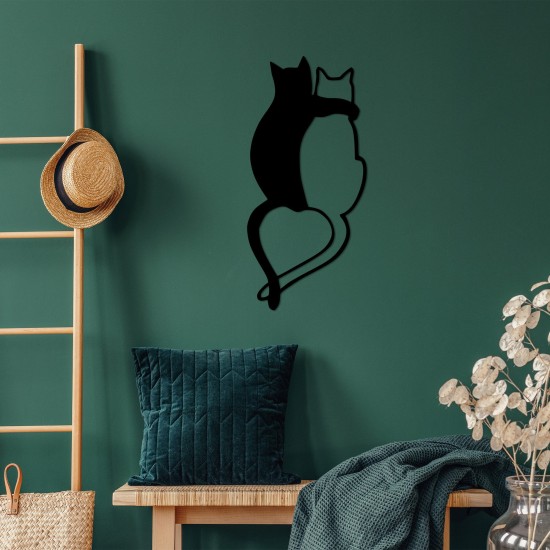 Decorative Metal Wall Accessory Love Cats - 478 Black Wallxpert Decorative Metal Wall Accessory Love Cats - 478 Black