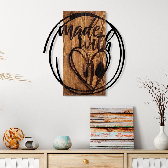 Decorative Wooden Wall Accessory Made With Love Walnut
Black Decorative Wooden Wall Accessory Made With Love Walnut
Black