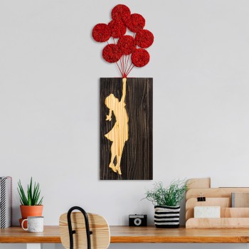Decorative Wooden Wall Accessory Banksy - 17-1 Walnut
Brown
Red