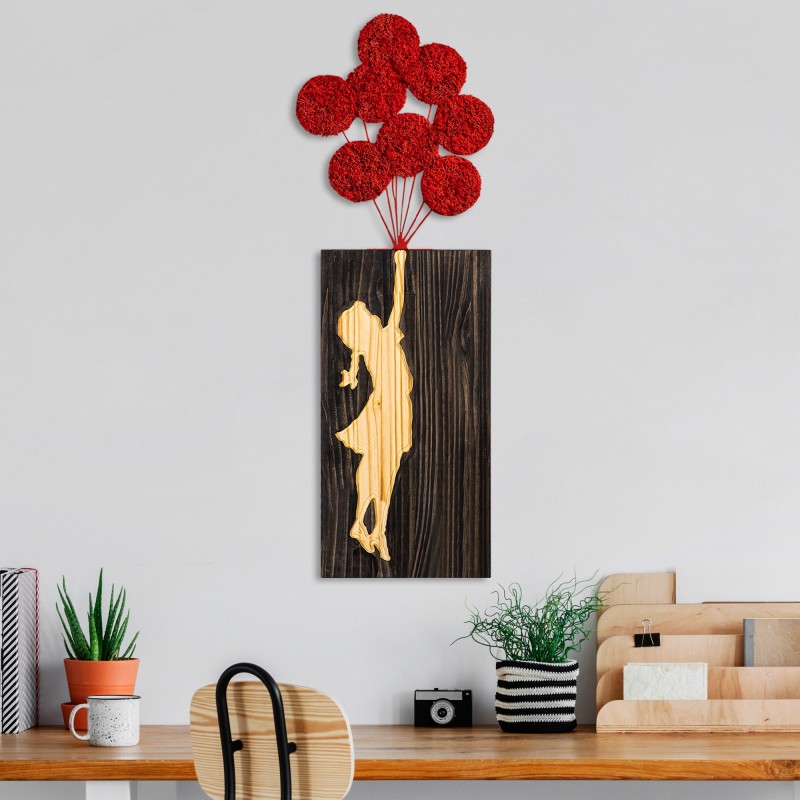 Wallxpert Decorative Wooden Wall Accessory Banksy - 17-1 Walnut
Brown
Red