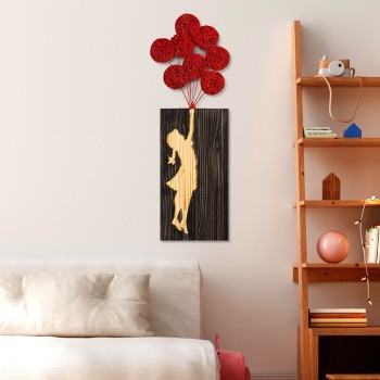 Decorative Wooden Wall Accessory Banksy - 17-1 Walnut
Brown
Red