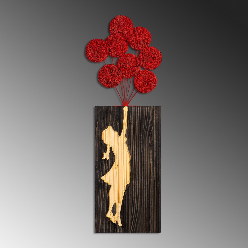 Wallxpert Decorative Wooden Wall Accessory Banksy - 17-1 Walnut
Brown
Red