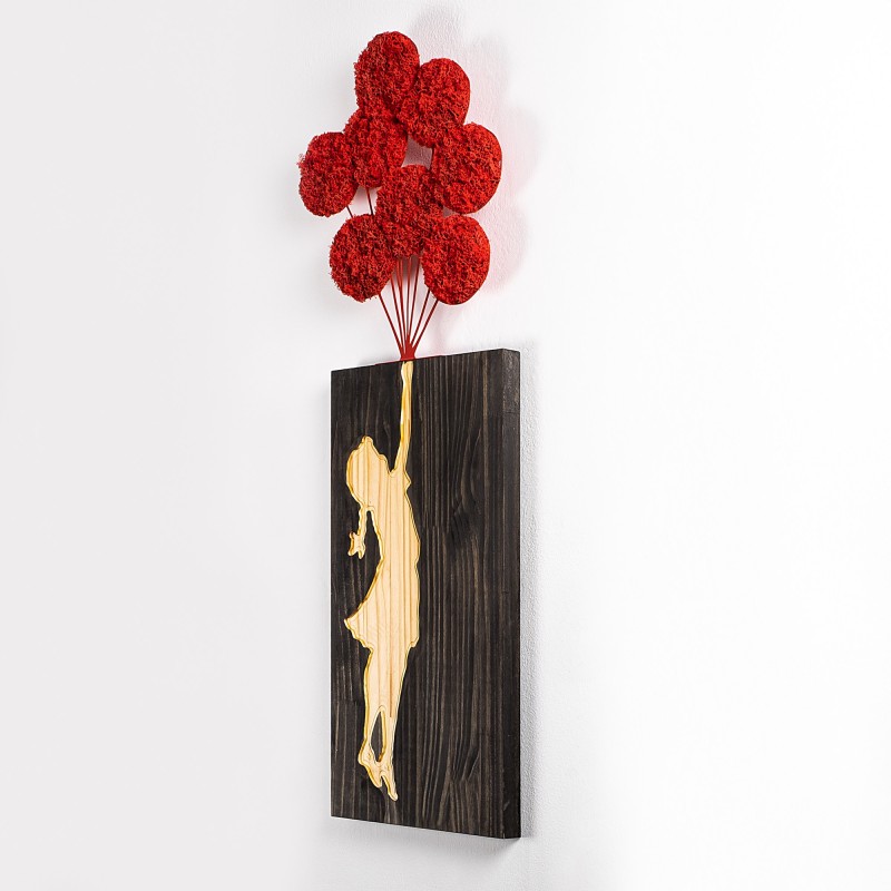 Wallxpert Decorative Wooden Wall Accessory Banksy - 17-1 Walnut
Brown
Red