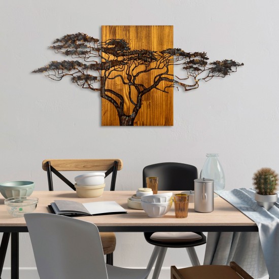 Decorative Wooden Wall Accessory Acacia Tree - 329-A Multicolor Wallxpert Decorative Wooden Wall Accessory Acacia Tree - 329-A Multicolor