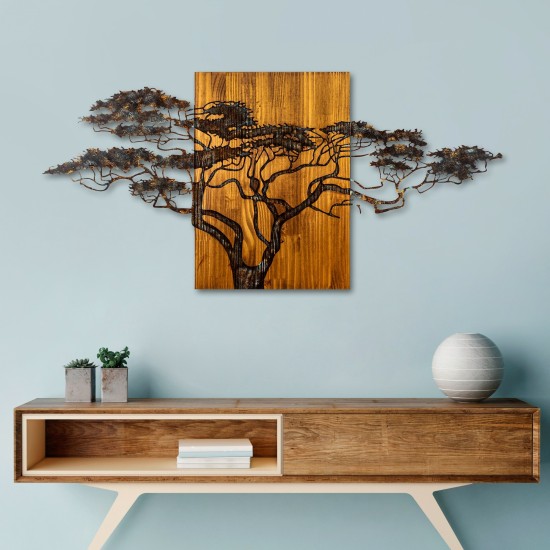 Decorative Wooden Wall Accessory Acacia Tree - 329-A Multicolor Wallxpert Decorative Wooden Wall Accessory Acacia Tree - 329-A Multicolor