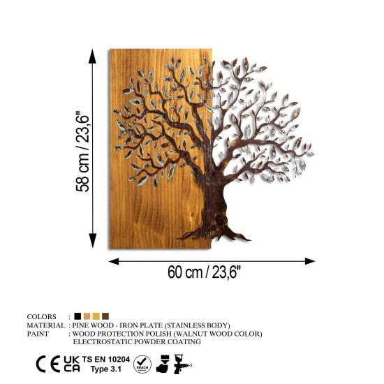 Decorative Wooden Wall Accessory Mysterious Tree - 371-A Multicolor Wallxpert Decorative Wooden Wall Accessory Mysterious Tree - 371-A Multicolor