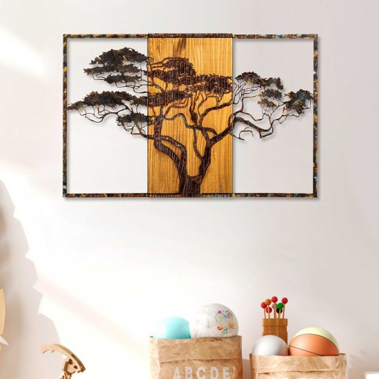 Decorative Wooden Wall Accessory Acacia Tree - 388-A Multicolor Wallxpert Decorative Wooden Wall Accessory Acacia Tree - 388-A Multicolor