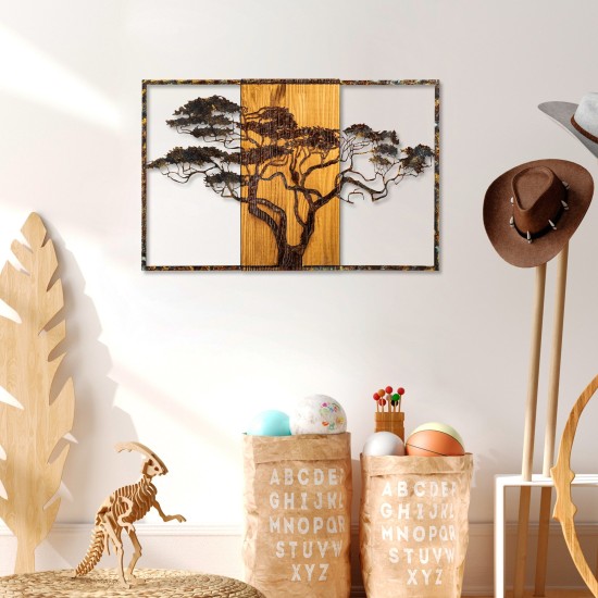 Decorative Wooden Wall Accessory Acacia Tree - 388-A Multicolor Wallxpert Decorative Wooden Wall Accessory Acacia Tree - 388-A Multicolor