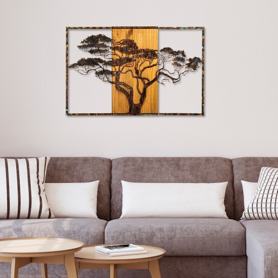 Decorative Wooden Wall Accessory Acacia Tree - 388-A Multicolor Wallxpert Decorative Wooden Wall Accessory Acacia Tree - 388-A Multicolor