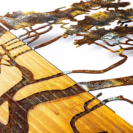 Decorative Wooden Wall Accessory Acacia Tree - 388-A Multicolor Wallxpert Decorative Wooden Wall Accessory Acacia Tree - 388-A Multicolor