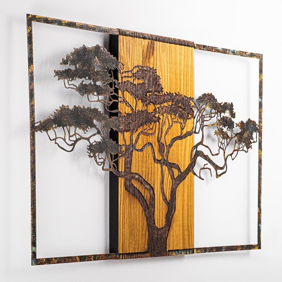 Decorative Wooden Wall Accessory Acacia Tree - 388-A Multicolor Wallxpert Decorative Wooden Wall Accessory Acacia Tree - 388-A Multicolor