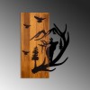 Decorative Wooden Wall Accessory Deer and Mountain Walnut
Black
