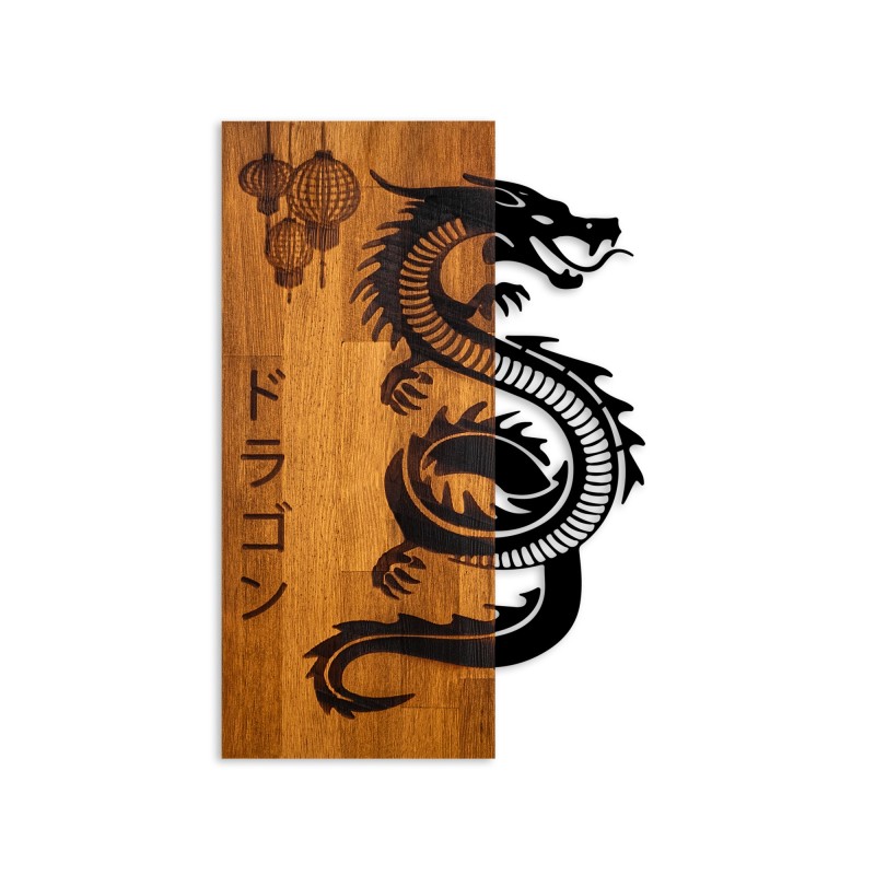 Wallxpert Decorative Wooden Wall Accessory Dragon Walnut
Black