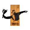 Wallxpert Decorative Wooden Wall Accessory Banksy - Flower Thrower Walnut
Black