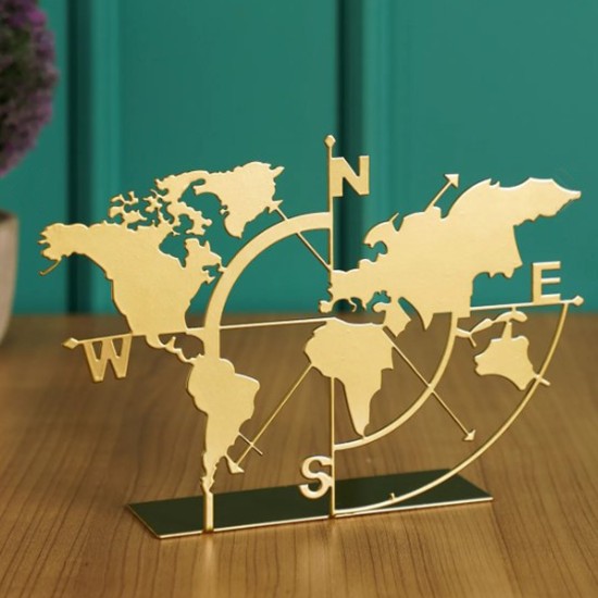 Decorative Object World Map - Gold Gold Aberto Design Decorative Object World Map - Gold Gold