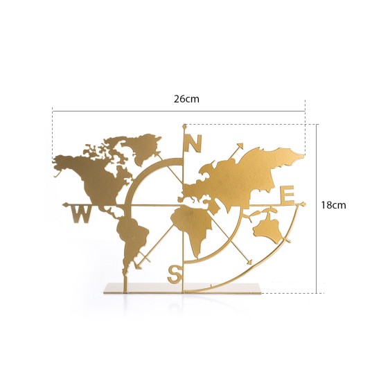 Decorative Object World Map - Gold Gold Aberto Design Decorative Object World Map - Gold Gold