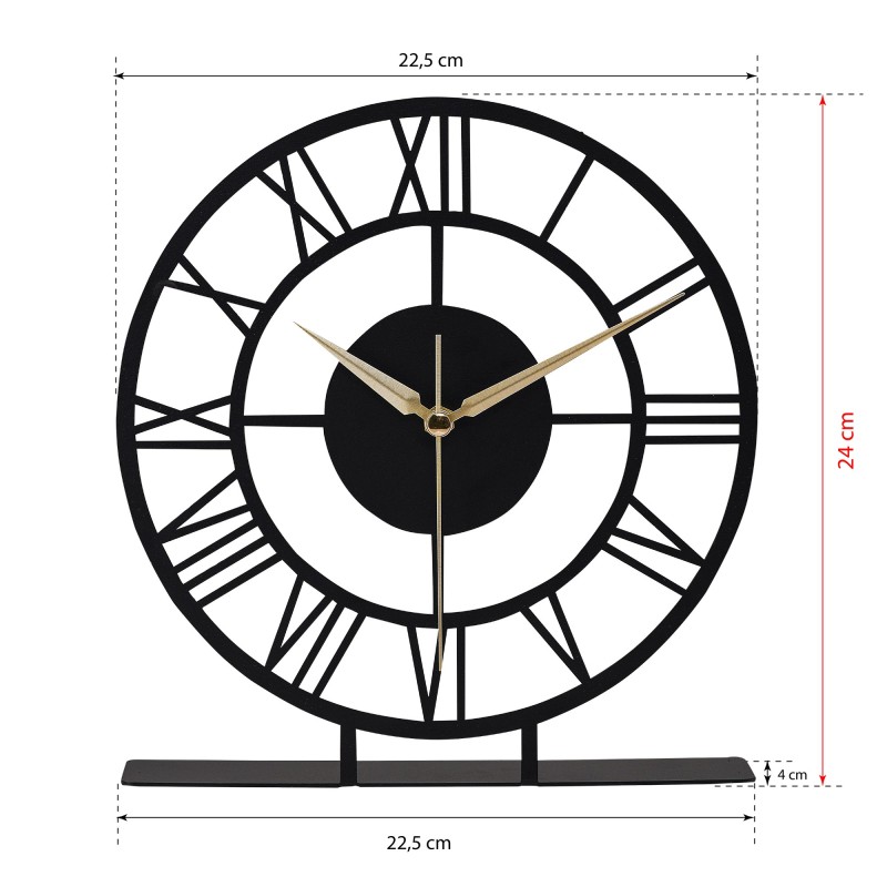 Aberto Design Decorative Clock Roman - Black Black