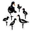 Aberto Design Decorative Garden Metal Accessory Set Ducks Black