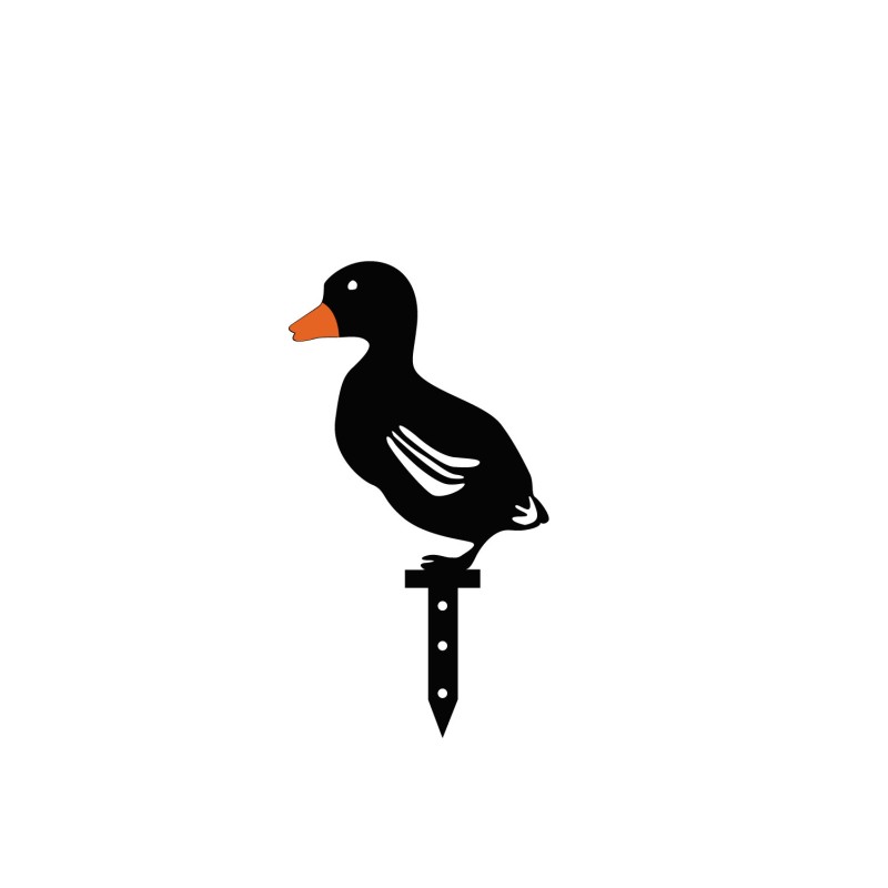 Aberto Design Decorative Garden Metal Accessory Set Ducks Black