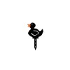 Aberto Design Decorative Garden Metal Accessory Set Ducks Black