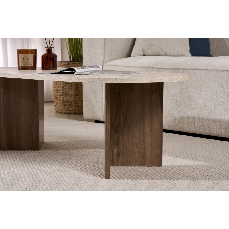 Coffee Table Sable - Travertine, Walnut Travertine
Walnut