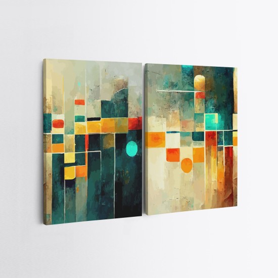 Wallxpert Decorative Canvas Painting (2 Pieces) 2KNV4318 - 50 x 70 Multicolor