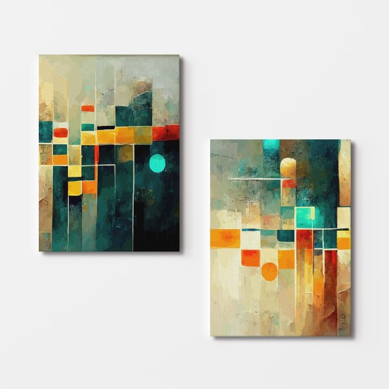 Wallxpert Decorative Canvas Painting (2 Pieces) 2KNV4318 - 50 x 70 Multicolor